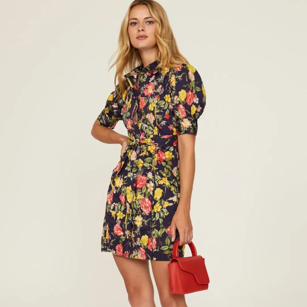 Marissa Webb Multi Floral Printed Puff Sleeve Dress 2